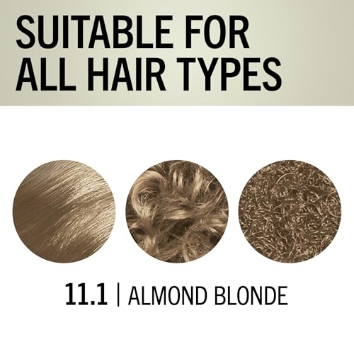 Schwarzkopf Keratin Blonde Hair Dye Almond Blonde 11.1, Hi-Lift Permanent Color, 1 Application - Hair Color Enriched with Keratin, Lightens up to 4 Levels and Protects Hair from Breakage