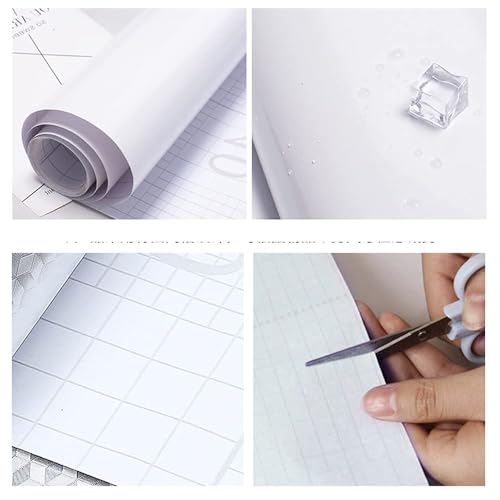 Shiny White Wallpaper peel and Stick Wallpaper Glossy Self Adhesive Removable Wall paper 15.8" X 78.7"Waterproof Countertop Paper White Contact Paper for Cabinet Countertop Furniture Kitchen Vinyl