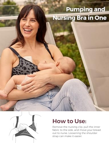 Momcozy Seamless 4-in-1 Pumping Bra Hands Free, CozyFitClasp Pumping & Nursing Bras, Supportive Breast Pump Bra