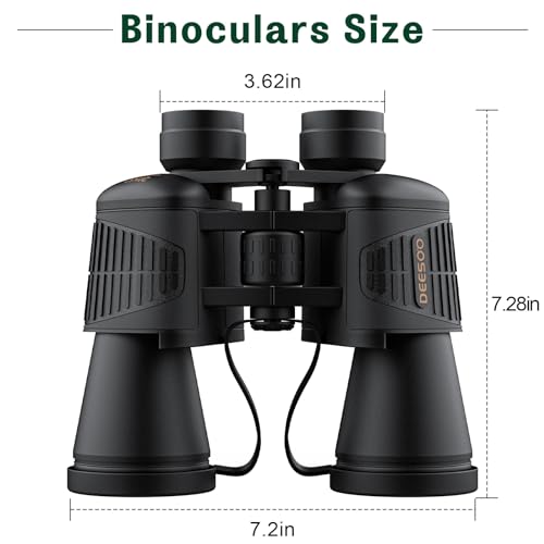 High Power Binoculars for Adults - 20x52 HD Large View Binoculars with Low Light - Professional Binoculars for Bird Watching Hunting Stargazing Football Travel Cruise Outdoor Sports with Carrying Bag