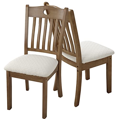 YISUN Chair Seat Covers Set of 6, Pu Leather Waterproof Dining Room Chair Covers, Stretch Chair Cover for Dining Room Chair Protector Slipcover for Kitchen, Hotel (Pu Grey, 6 Sets)