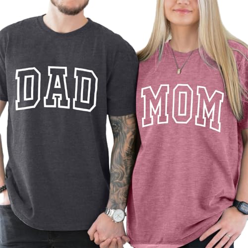 ASTANFY Dad Shirt Mom Shirt: Mom and Dad Matching Shirts Pregnancy Announcement T-Shirt Pregnancy Reveal Gifts Shirt