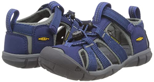 KEEN Big Kid's Seacamp 2 CNX Closed Toe Sandal, Vivid Blue/Original Tie Dye, 5 BK (Big Kid's) US