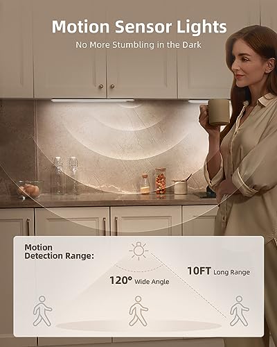 EZVALO Under Cabinet Lights,36 LED Under Cabinet Lighting Wireless Night Light, Battery Powered 3300K with Remote Control Under Counter Lights for Kitchen,Cabinet,Bedroom(Warm White) 2 Pack