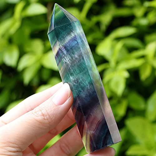 LAIDANLA Strawberry Quartz Healing Crystals Wands 3.5-4" Natural Reiki Energy Wand Stone Hexagonal Point Large Crystal Gemstones for Meditation Therapy Crystal Grid Decoration 1Pcs