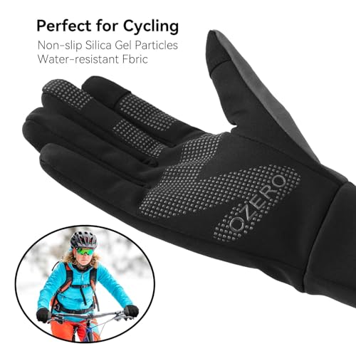 OZERO Winter Gloves for Women - Touchscreen Anti-Slip Palm Windproof Thermal Cycling Glove for Texting Hiking Driving Running (Small)