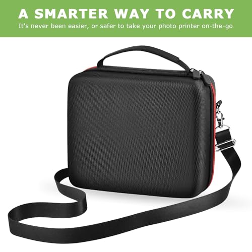 ALKOO Case Compatible with Canon SELPHY CP1500/CP1300/ CP1200 Wireless Compact Photo Printer and Color Ink and Paper Set/Battery- Organizer Storage Bag Only (Black)