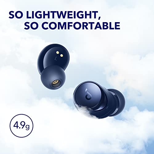 soundcore by Anker Space A40 Auto-Adjustable Active Noise Cancelling Wireless Earbuds, Reduce Noise by Up to 98%, 50H Playtime, Hi-Res Sound, Comfortable Fit, App Customization, Wireless Charge (Blue)