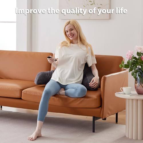 IPYNBAP Reading Pillow with Arms for Adults, Back Pillow for Bed Sitting Up, Shredded Memory Foam Backrest Pillow with Pockets & Removable Washable Cover, Lounging, Watching TV, Reading(18inch Grey)