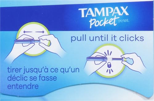 Tampax Pocket Pearl Tampons Super Absorbency with LeakGuard Braid, Unscented, 16 Count