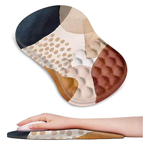 DINKY Ergonomic Mouse Pads Wrist Support, Entire Memory Foam with Anti-Slip PU Base, Pain Relief Mouse Mat with Wrist Rests Easy Typing for Computer Laptop, Home and Office (Color Block)