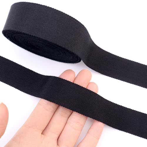 Petersham Ribbon 1 Inch Vintage Ribbon for Millinery Hat Craft(Black)