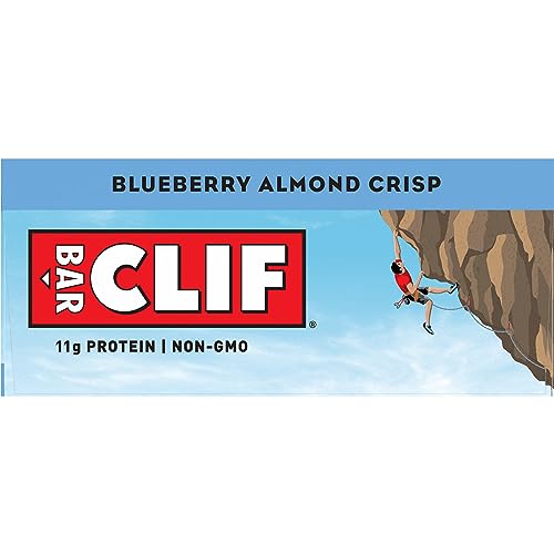 CLIF BAR - Blueberry Almond Crisp - Made with Organic Oats - 11g Protein - Non-GMO - Plant Based - Energy Bars - 2.4 oz. (6 Pack)
