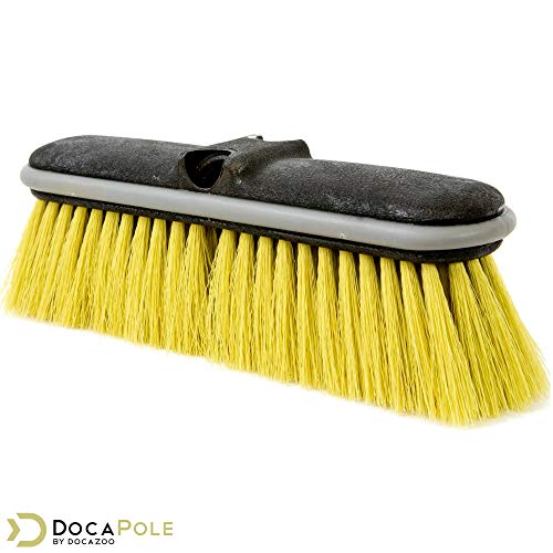 DOCAZOO 6-24 Foot (30 ft Reach) Extension Pole and 10” Medium Bristle Brush for House Siding, Deck, Garage, Patio and More