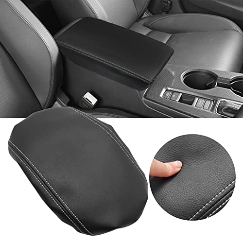 Hoypeyfiy Leather Center Console Armrest Cover replacement for Honda Civic 2022 2023 Sedan LX Sport EX Touring, Hatchback LX Sport EX-L Sport Touring Black (Gray line,Red line) (black (Gray line))