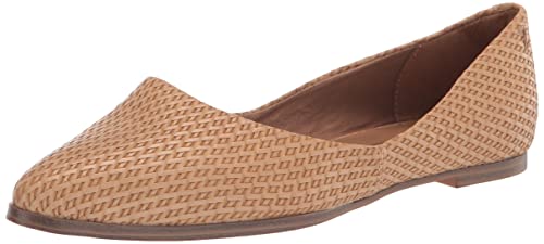 ZODIAC Women's Hill Slip On Pointed Toe Flat,Camel Woven, 5