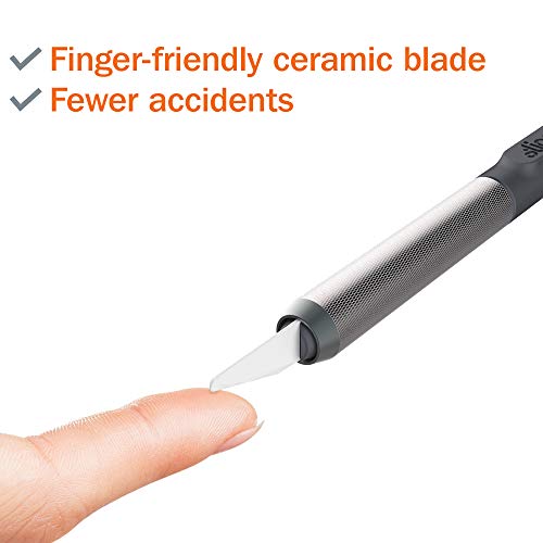 Slice 10518 Craft Knife, Finger-Friendly Edge, Safer Choice, Never Rusts, Lasts 11x Longer Than Steel, Precision Cutting (1 Pack)