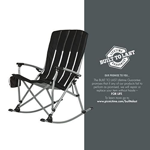 PICNIC TIME NCAA Boston College Eagles Outdoor Rocking Camp Chair, XL Heavy Duty Camping Chair for Adults, (Black)