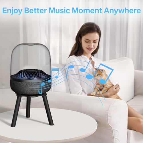 Metal Desk Speaker Stand for Harman Kardon Aura Studio 3, Aura Studio 4, SoundSticks 4 Speaker Desk Stand - Desktop Speaker Stand for Harman Kardon for Surround Sound Easy to Install, Black