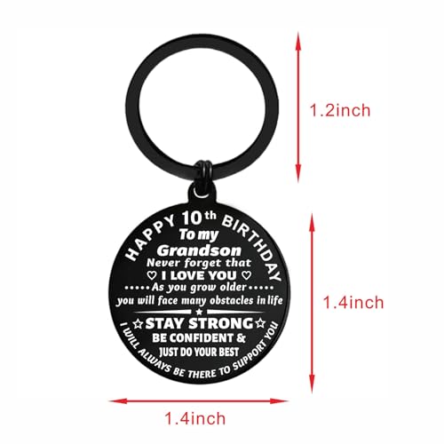 ENGZHI Son 10th Birthday Gifts from Dad, Father to Boys 10 Year Old Birthday Keychain Decorations