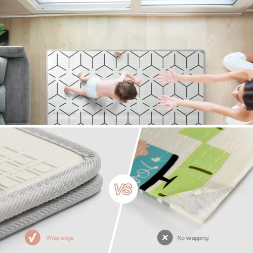 ZEEBABA Baby Play Mat, 47"x47" Foldable & Reversable Play Mat, 0.4" Thick Waterproof Foam Play Mat, Unicorn Baby Mat, Foam Play Mat for Babies and Toddlers for 47 inch Playpen