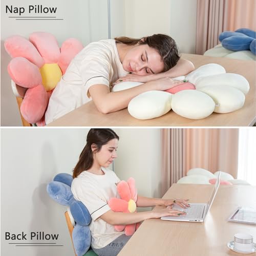 TaiBest Flower Pillow,Flower Shaped Throw Pillow,Flower Shaped Seating Cushion, Floor Pillow, Cute Room Decor & Plush Pillow (15.7, Cornflower Blue)