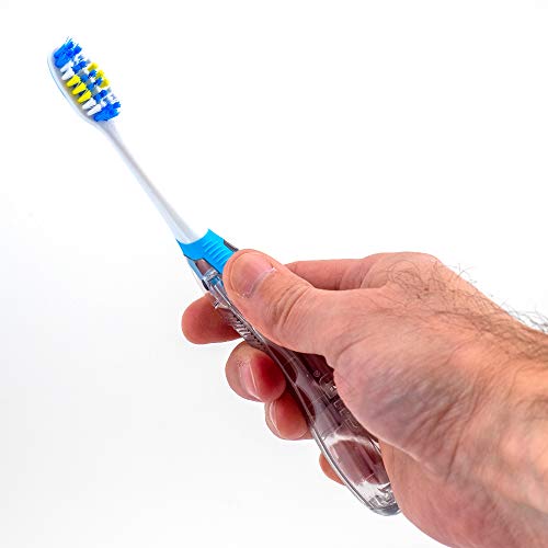 GUM Folding Travel Toothbrush - Compact Head + Tongue Cleaner - Soft Bristled Travel Toothbrushes for Adults 1ct (6pk)