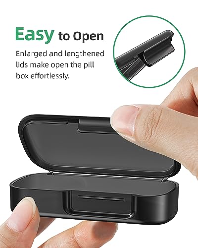 PULIV Pill Organizer with Large Capacity, Dual Protection Pill Box 7 Day, Arthritis Friendly Pill Case Easy to Open, Weekly Medicine Organizer for Vitamins, Medications, Fish Oils, Supplements (Black)