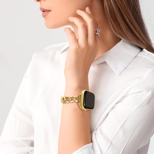 Slim Silver Band and 3Pc Bracelet Set Women Feminine Elegant Compatible with Apple Watch 42mm 44mm 45mm 46mm 49mm Adjustable Metal Strap Dressy Chain for iWatch Series 10/9/8/7/6/5/4/3/2/1/SE/Ultra1 2