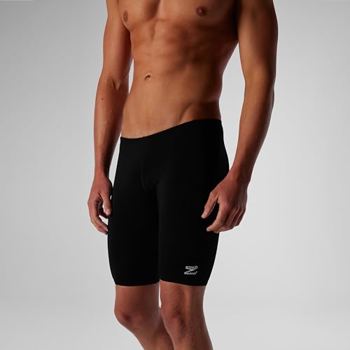 Speedo mens Swimsuit Endurance+ Solid Usa Adult athletic swim jammers, Speedo Black, 34 US