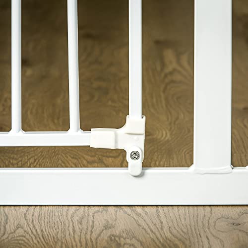 Regalo 56-Inch Extra WideSpan Walk Through Baby Gate, Includes 4-Inch, 8-Inch and 12-Inch Extension, 8 Piece Set - 4 Pack of Pressure Mounts and 4 Pack of Wall Cups and Mounting Kit, White