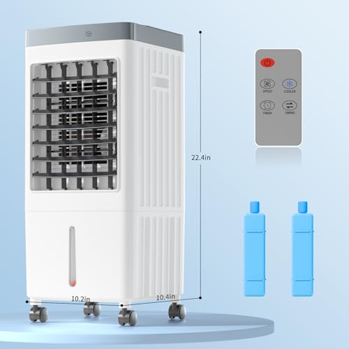 Portable Air Conditioners, Evaporative Air Cooler [40Hrs Lasting], Portable ac Unit w/ 2 Gal Water Tank & 3 Speeds, Personal Air Cooler with Remote, Fast Cooling Windowless Air Conditioner for Room