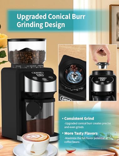 Gevi 12 Cup Programmable Drip Coffee Maker with Touch Screen, Fast and Strong Brew, Auto Shut-Off, 4-Hour Keep Warm Plate, Iced Coffee Option, Anti-Drip System, Permanent Filter