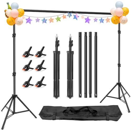 Photo Backdrop Stand, 10x6.5 ft Background Stand for Photoshoot, Hemmotop Adjustable Backdrops Stand for Parties, Photography, Photo Booth, Projector Screen