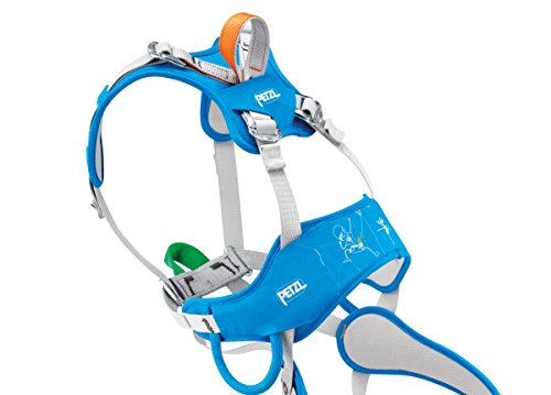 PETZL OUISTITI Kids' Harness - Comfortable, Full-Body Rock Climbing Harness for Children Less Than 30kg/66 lbs - Blue - One Size