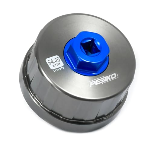 PESIKO 64.3mm 14 Flute Oil Filter Wrench for Toyota, Lexus and Scion Large Capacity Engines, Precision Machined Aircraft Aluminum Oil Filter Removal Tool for Easily Remove Oil Filter