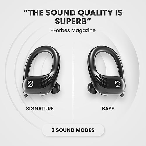 Runner 60 Wireless Running Earbuds, 80 Hour Long Battery Life Over the Ear Earbuds with EarHooks, Wrap Around Ear Buds Wireless Bluetooth Earbuds with Microphone, Earphones In Ear Headphones