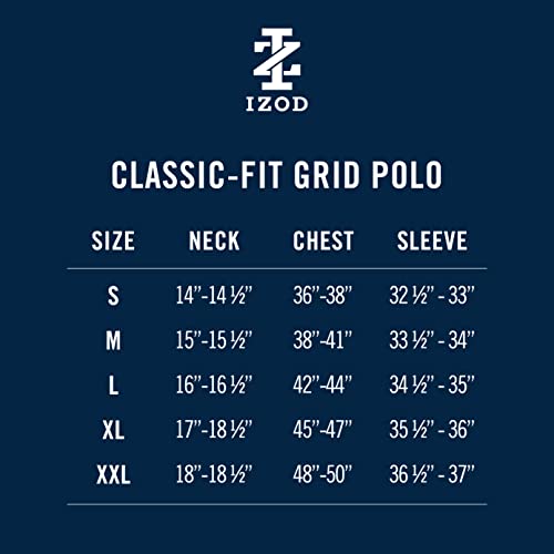 IZOD Men's Performance Golf Grid Polo, Blue Vervain, Small