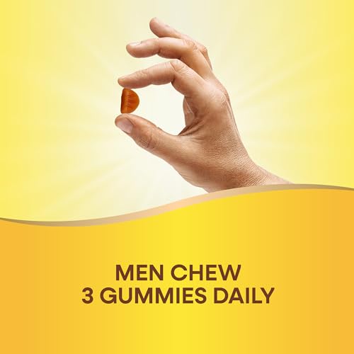 Nature’s Way Alive! Men’s 50+ Premium Gummy Multivitamin, Supports Healthy Heart, Brain & Muscel Function*, B-Vitamins, Vegetarian, Grape, Orange and Cherry Flavored, 75 Gummies (Packaging May Vary)