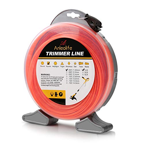 A ANLEOLIFE 1-Pound Commercial Square .095-Inch-by-212-ft String Trimmer Line Donut,with Bonus Line Cutter, Orange