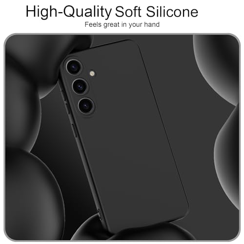 HAII Slim Liquid Silicone Case for Samsung Galaxy S24 Plus,with Scratch-Resistant Microfiber Lining Shockproof Soft Silicone Protective Case for Samsung S24 Plus (Black)