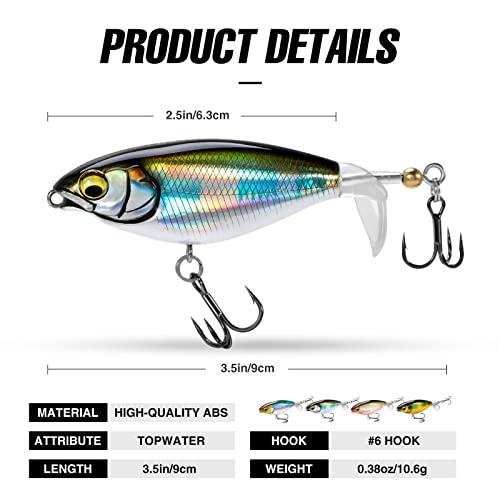 Fishing Lure Set Bass with Topwater Floating Rotating Tail Artificial Hard Bait Fishing Lures with Box/Swimbaits Slow Sinking Hard Lure Fishing Tackle Kits Lifelike…