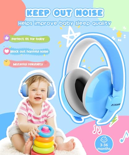 ZOHAN Baby Ear Protection - Upgraded Adjustable Noise Cancelling Headphones for Babies - Ages 3 Months to 3 Years