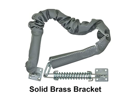 QCAA Extra Heavy Storm Door Chain Check, 25-1/2" Length, Zinc Die Cast Bracket, Matte Black, Steel Hook, Plastic Tube, 1 Pack, Made in Taiwan