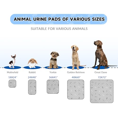 Sunheir Washable Pee Pads for Dogs 72"x72", Extra Large Reusable Puppy Pads Pet Training Pads for Dog Playpen, Waterproof Pee Pads for Puppy Playpen, Whelping Pad, Dog Playpen Indoor - Light Grey