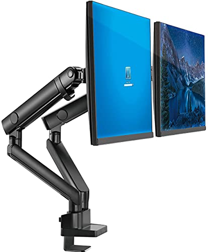 Dual Monitor Arm, Dual Monitor Mount, Dual Monitor Desk Mount up to 32 Inch Computer Screens, Dual Monitor Stand VESA Mount, Monitor Mount & Monitor Arms for 2 Monitors, Computer Monitor Arms in Black