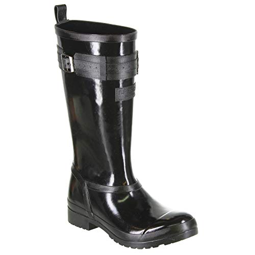 Sperry Women's Walker Atlantic Rain Boot, Black, 6