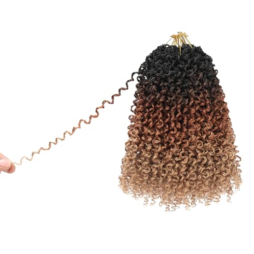 Yanky Twist Pre-looped Crochet Braid Synthetic Short Re-twisted Curls Passtion Twist Crochet Hair for Black Women Hair Extensions(8nch 8Pack 3T1B/30/27)