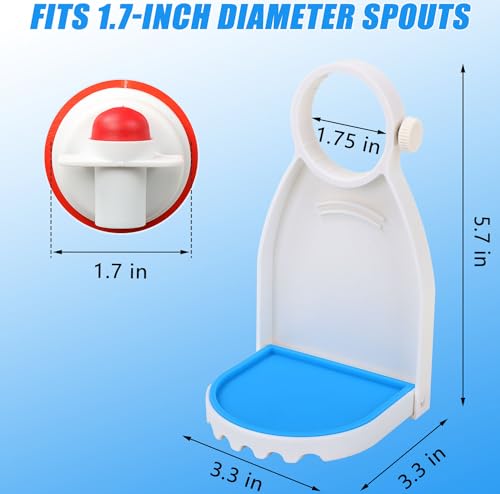 HINSOCHA Laundry Detergent Cup Holder & Drip Tray (Pack of 2), Detergent Drip Catcher with Fixed Screw & Removable Silicone Mat, Blue