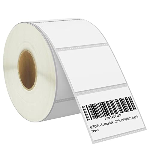 BETCKEY - 3" x 2" (76 mm x 51 mm) Multipurpose & Shipping Labels Compatible with Zebra & Rollo Label Printer,Premium Adhesive & Perforated [1 Rolls, 750 Labels]